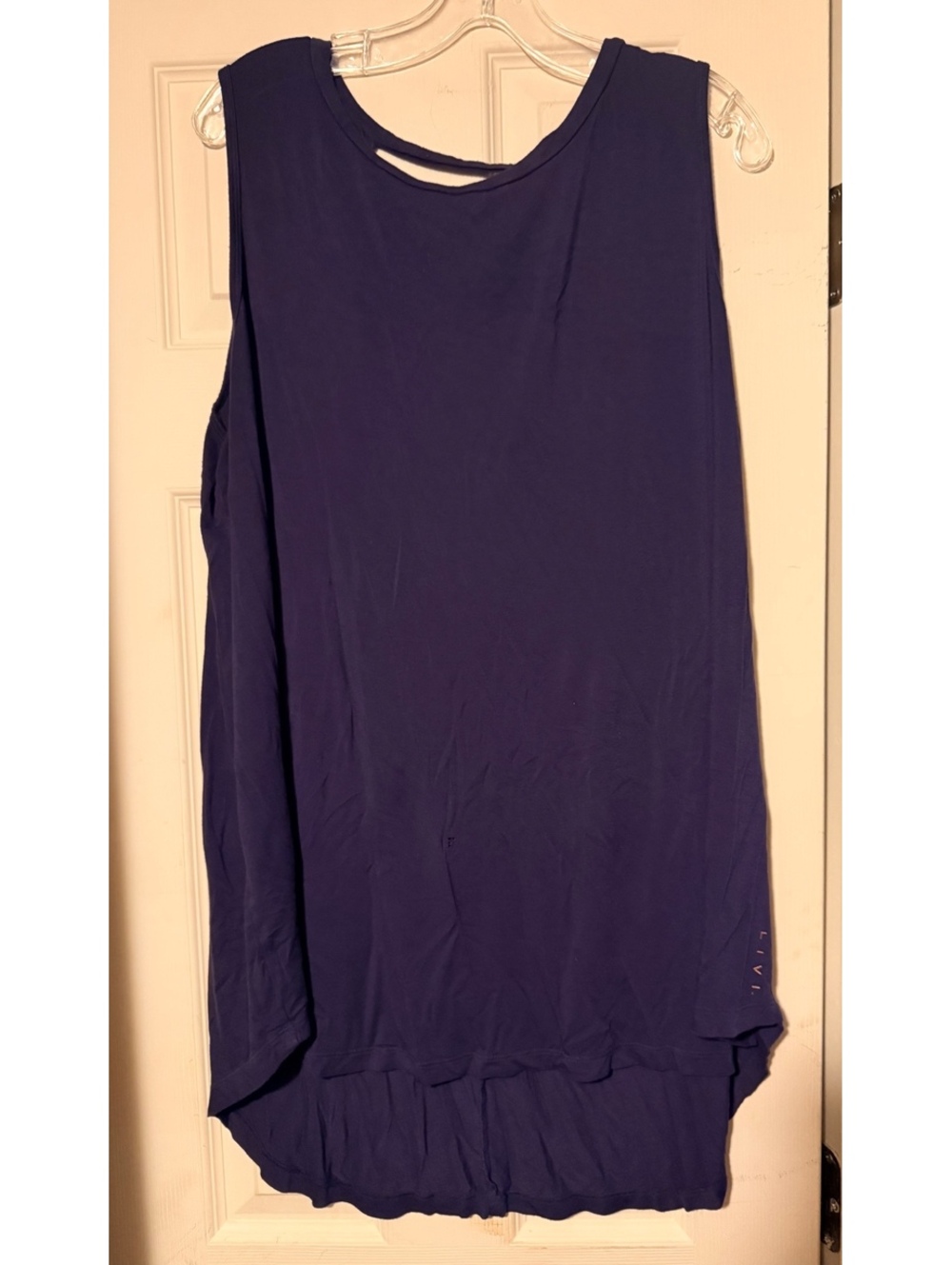 Women’s Plus Livi Active Lane Bryant Tank Top Workout 18 20 Blue Tunic Keyhole